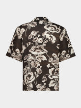 Commas Black Shirt Painted Peonies Linen