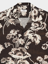 Commas Black Shirt Painted Peonies Linen