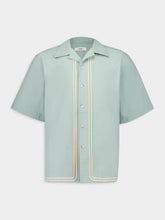 Commas Light Blue Braided Camp Collar Shirt