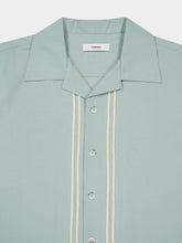 Commas Light Blue Braided Camp Collar Shirt