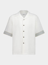 Commas White Braided Camp Collar Shirt
