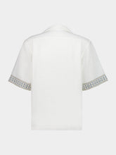 Commas White Braided Camp Collar Shirt