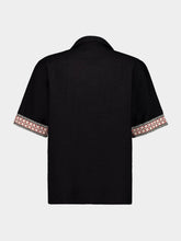 Commas Black Braided Camp Collar Shirt