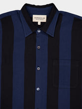 Marrakshi Life Navy Striped Silk Shirt