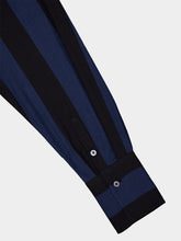 Marrakshi Life Navy Striped Silk Shirt