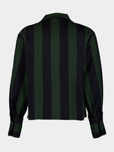 Marrakshi Life Forest Noir Striped V-Neck Blouse