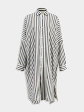 Marrakshi Life Black and White Stripe 1 Long-Sleeved Shirt Dress
