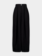 Marrakshi Life Black Solid High-Waist Pleated Cotton Trousers
