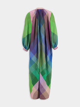 Marrakshi Life Plaid 112 Maxi V-Neck Touareg Cotton Dress