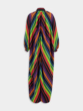 Marrakshi Life Stripe 44 Maxi Dress with Small Point Collar Touareg