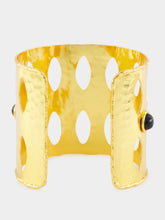 Gold Cuff with Black Onyx Detailing