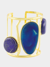 Sylvia Toledano Dakota II Cuff Bracelet with Blue Agate and Lapiz Lazuli
