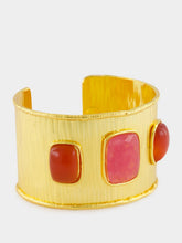 Sylvia Toledano Empire Pink Quartz and Cornelian Cuff Bracelet