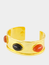 Sylvia Toledano Orange and Black Marquise Stone Cuff