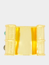 Sylvia Toledano Green and Grey Wide Marquise Stone Cuff