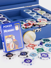 Hector Saxe Paris Blue Limoges Leather Poker Set