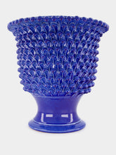 Ceramica ND Dolfi Large Blue Pinecone Footed Vase