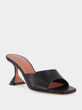 Amina Muaddi Black Lupita 70 Heeled Mules in Nappa