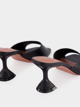 Amina Muaddi Black Lupita 70 Heeled Mules in Nappa