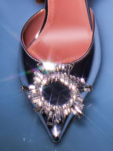 Amina Muaddi Silver Begum Slingback Pumps