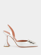 Amina Muaddi Silver Begum Slingback Pumps
