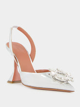 Amina Muaddi Silver Begum Slingback Pumps