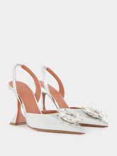 Amina Muaddi Silver Begum Slingback Pumps