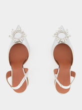 Amina Muaddi Silver Begum Slingback Pumps