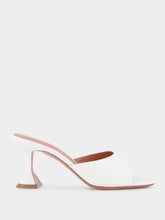 Amina Muaddi Lupita 70 White Leather Mules