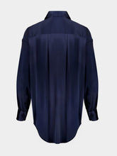 Tom Ford Dark Navy Silk Satin Relaxed Shirt