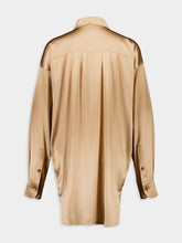Tom Ford Pale Beige Silk Satin Relaxed Fit Shirt
