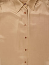 Tom Ford Pale Beige Silk Satin Relaxed Fit Shirt