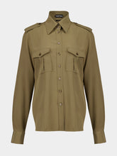 Tom Ford Khaki Silk Military Shirt