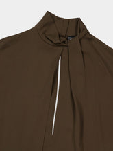 Tom Ford Desert Palm Silk Georgette Draped Blouse