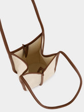 HEREU Ivory and Chestnut Calella Bucket Canvas Bag