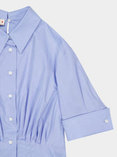 Marni Blue Cotton Gathered Waist Shirt