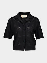 Marni Black Openwork Knit Wool Shirt
