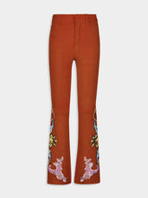 Paula Capella Embroidered Suede Pants