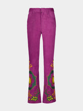 Capella Purple Potion Embroidered Suede Pants