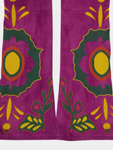 Paula Capella Purple Potion Embroidered Suede Pants