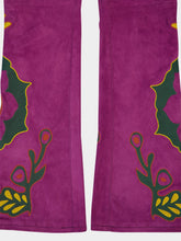 Paula Capella Purple Potion Embroidered Suede Pants