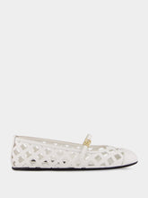 Dolce & Gabbana White Odette Openwork Calfskin Ballet Flats