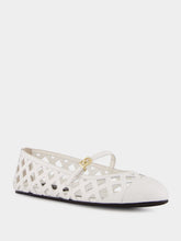 Dolce & Gabbana White Odette Openwork Calfskin Ballet Flats
