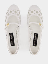 Dolce & Gabbana White Odette Openwork Calfskin Ballet Flats
