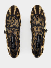 Dolce & Gabbana Leopard-Print Velvet Ballet Flats with DG Logo