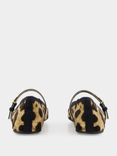 Dolce & Gabbana Leopard-Print Velvet Ballet Flats with DG Logo