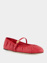 Red Nappa Leather Ballet Flats
