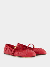 Dolce & Gabbana Red Nappa Leather Ballet Flats