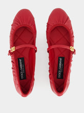 Dolce & Gabbana Red Nappa Leather Ballet Flats