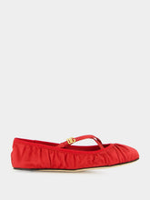 Dolce & Gabbana Red Satin Vally Ballet Flats